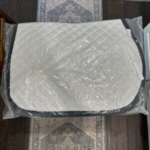 New Dover A/P Saddle Pad White w/ Black Piping